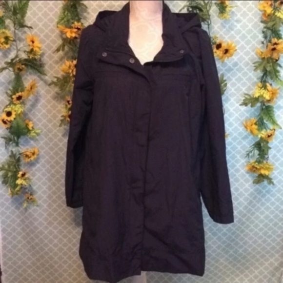 Eileen Fisher Navy Blue Rain Jacket M